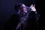 Stock - Spiderweb vampire woman hand up pose