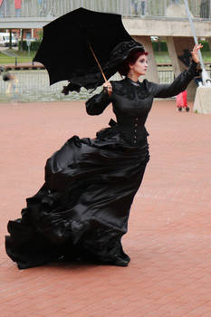 Stock -  Gothic lady wind strom dynamic pose 2