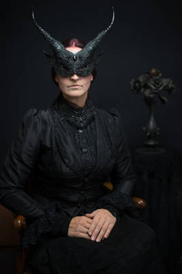 Stock - Old demons victorian lady mask portrait 2