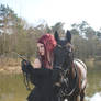 Stock - Bellatrix and a horse gohtic magic pose