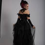 Stock - Gothic black rose dress stand pose 9