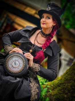 Stock - Steampunk woman female fantasy clock