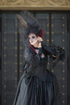 Stock - Crow lady goth gothic woman baroque dress