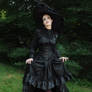 Stock - Gothic Lady portrait stand pose hat full