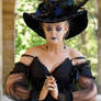 Stock - gothic Lady hat prey pose victorian 2
