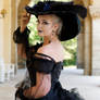 Stock - gothic lady look over shoulder portrait