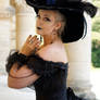 Stock - gothic lady portrait side emotional