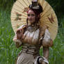Stock - Steampunk woman female umbrella fantasy