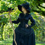 Stock - Witch vintage looking at raven romantic