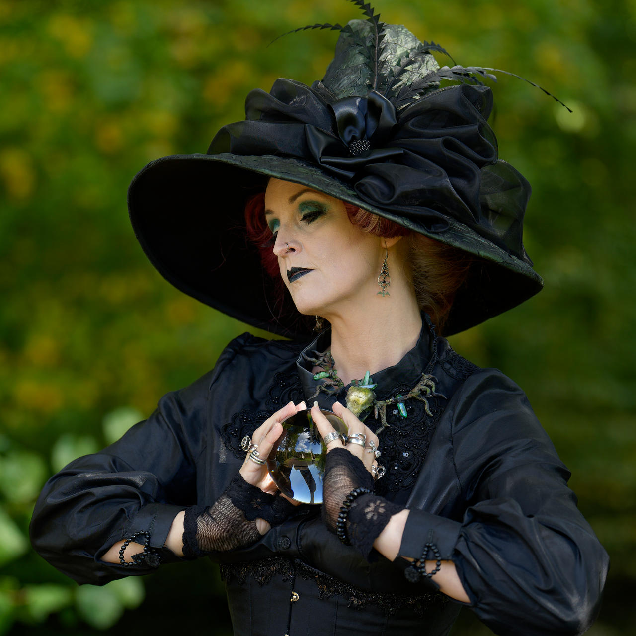 Stock - Witch magical heart pose vintage halloween
