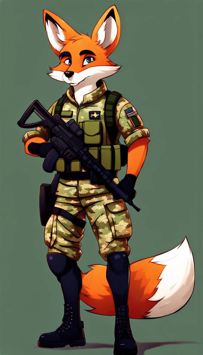 Fox Army Military furry fox male by shadowfoxythefox2 on DeviantArt