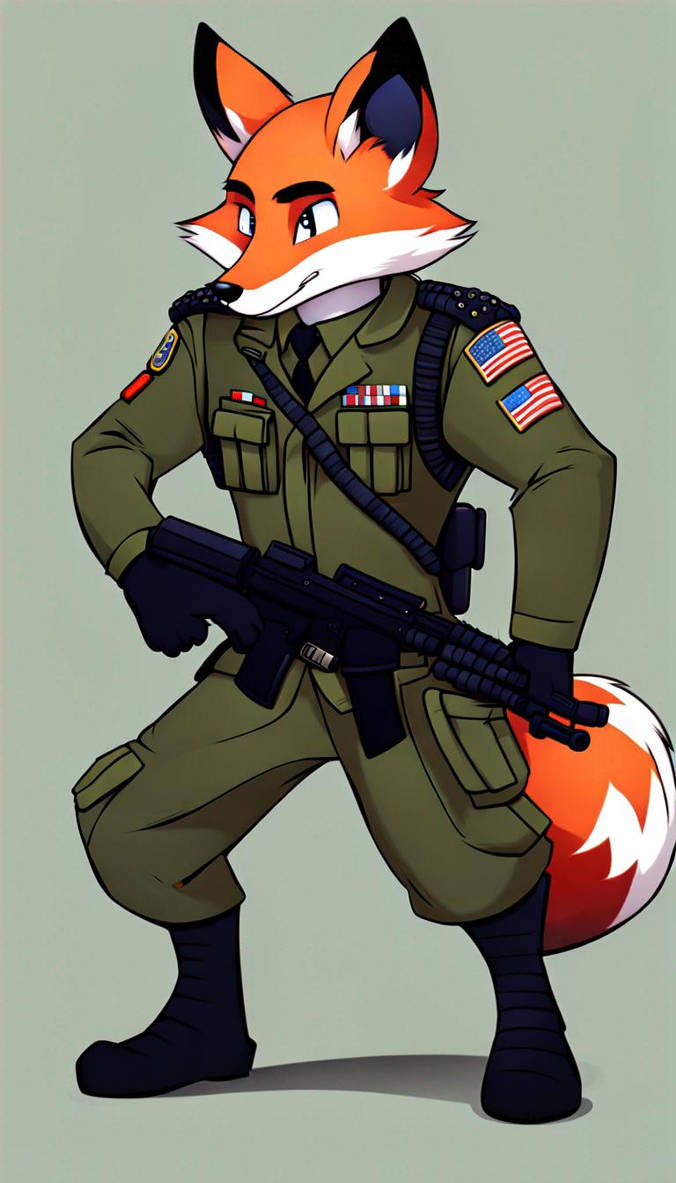 Fox Army Military furry fox male by shadowfoxythefox2 on DeviantArt
