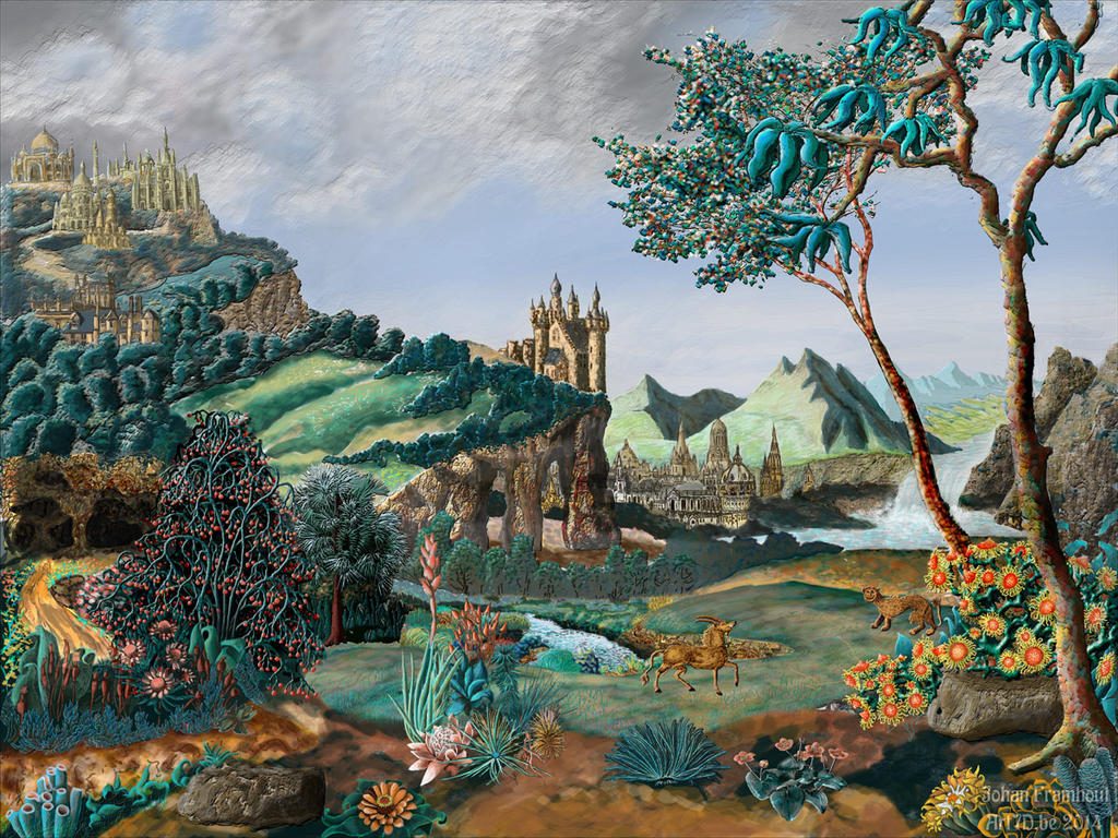 Surreal baroque Landscape by nahojis