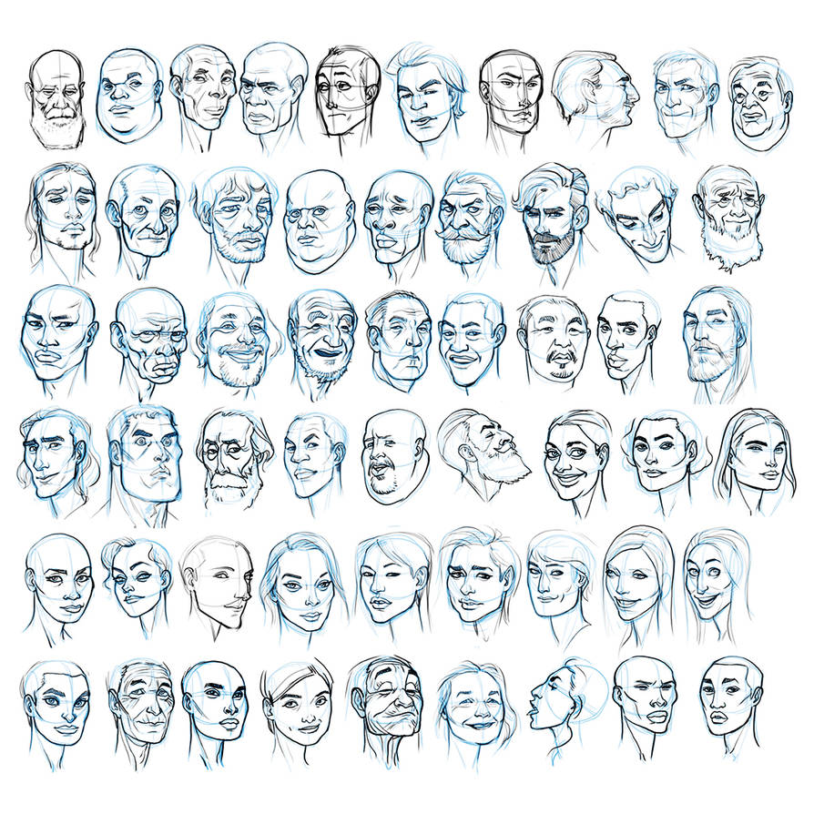 Random face studies by MattRhodesArt on DeviantArt