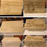 France Recipe Box Woodburning, before and after