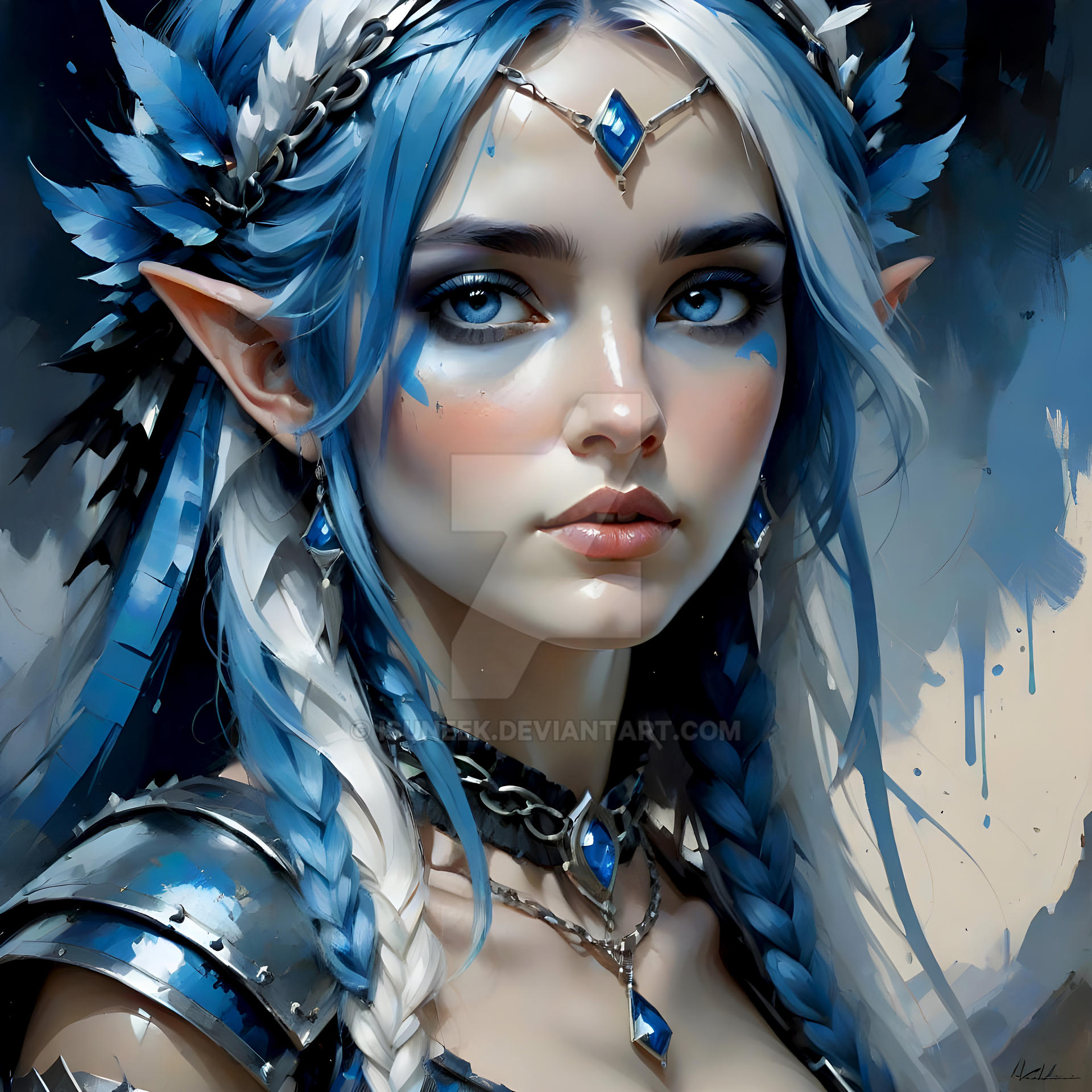 Buff Elf Portrait Blue Elf Portrait by isuneek on DeviantArt