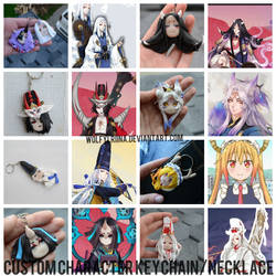 CUSTOM CHARACTER KEYCHAIN/NECKLACE (points/paypal) by wolfyLRiina