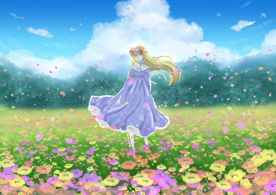 Flower Field by FuyuFoxArt on DeviantArt