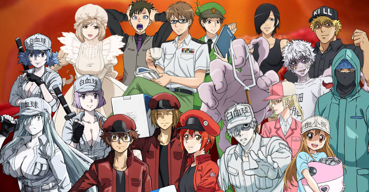 Cells At Work Aesthetic Collage Wallpaper