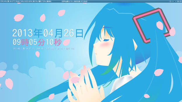 Sakura Miku - My Openbox Desktop 2013/04/26