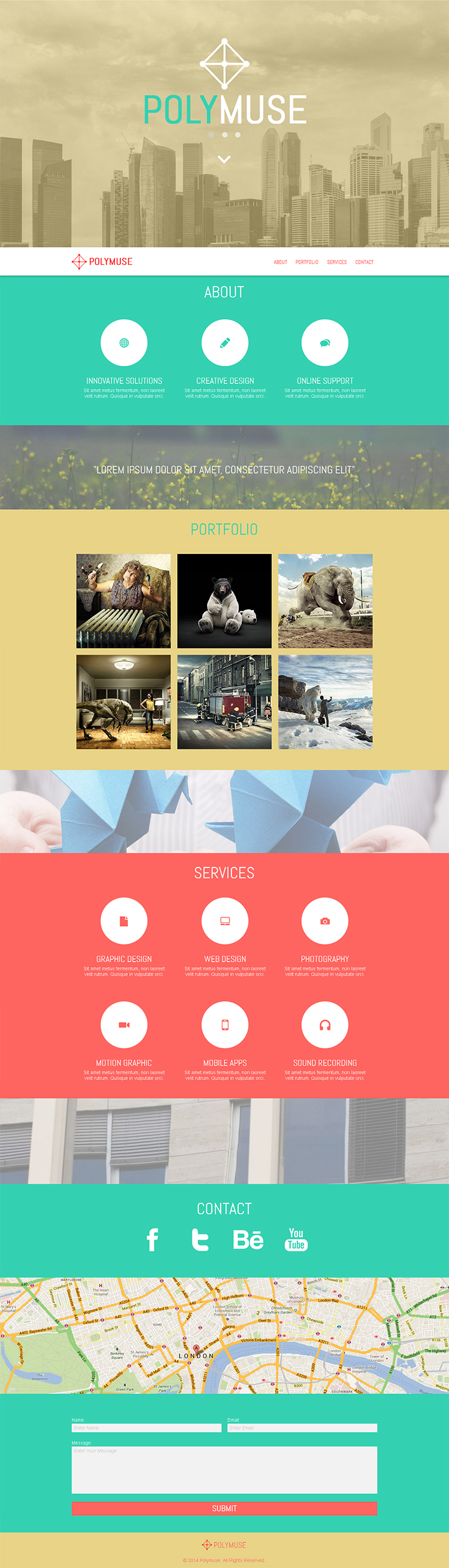 Polymuse - One Page Parallax Muse Template