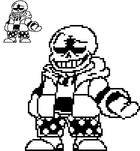 Sans Battle Sprite Extrusion - 3D model by SpringingTraps