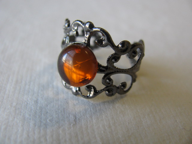 baltic amber adjustable ring