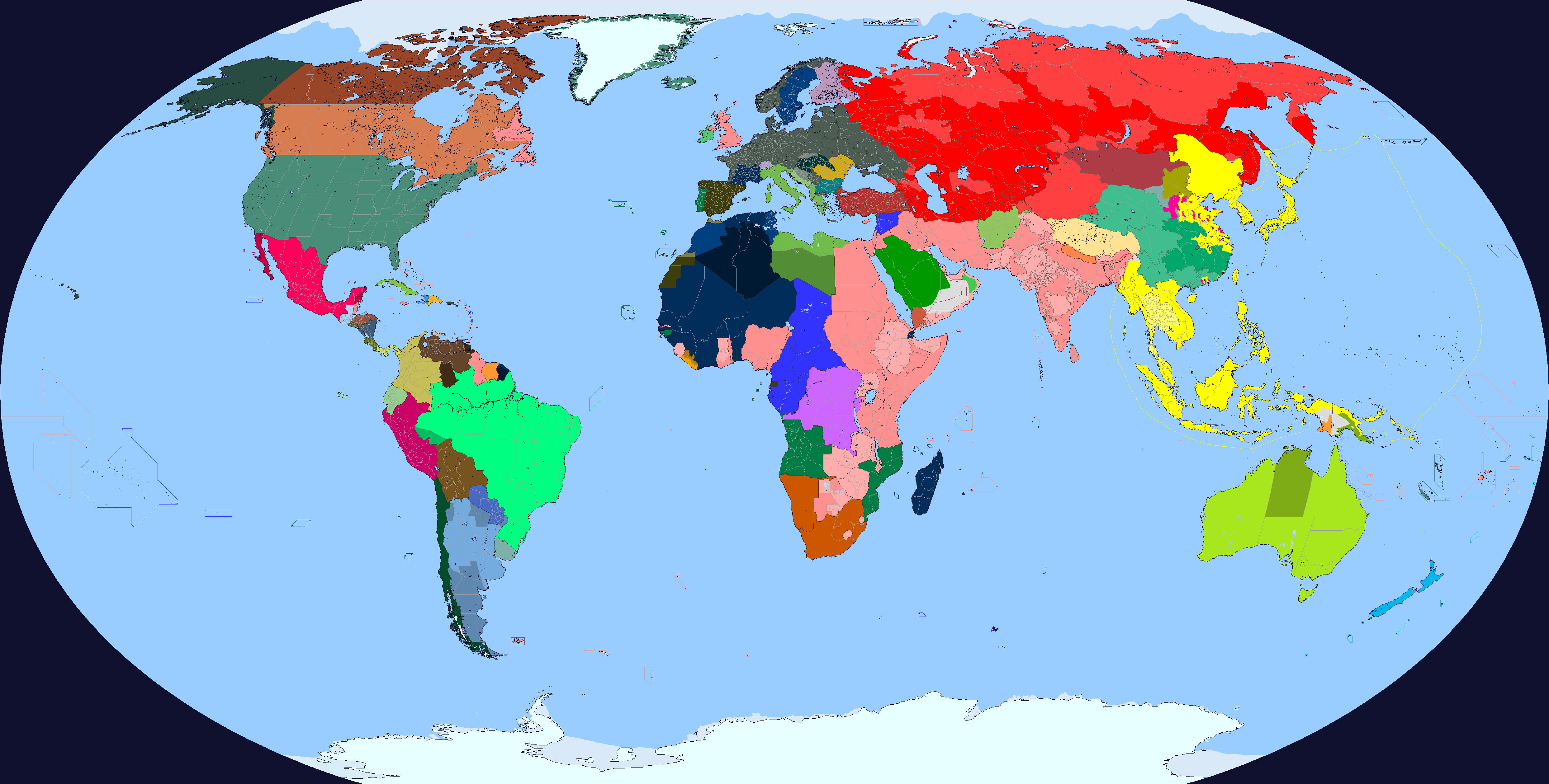 Карта мира на 1936 год