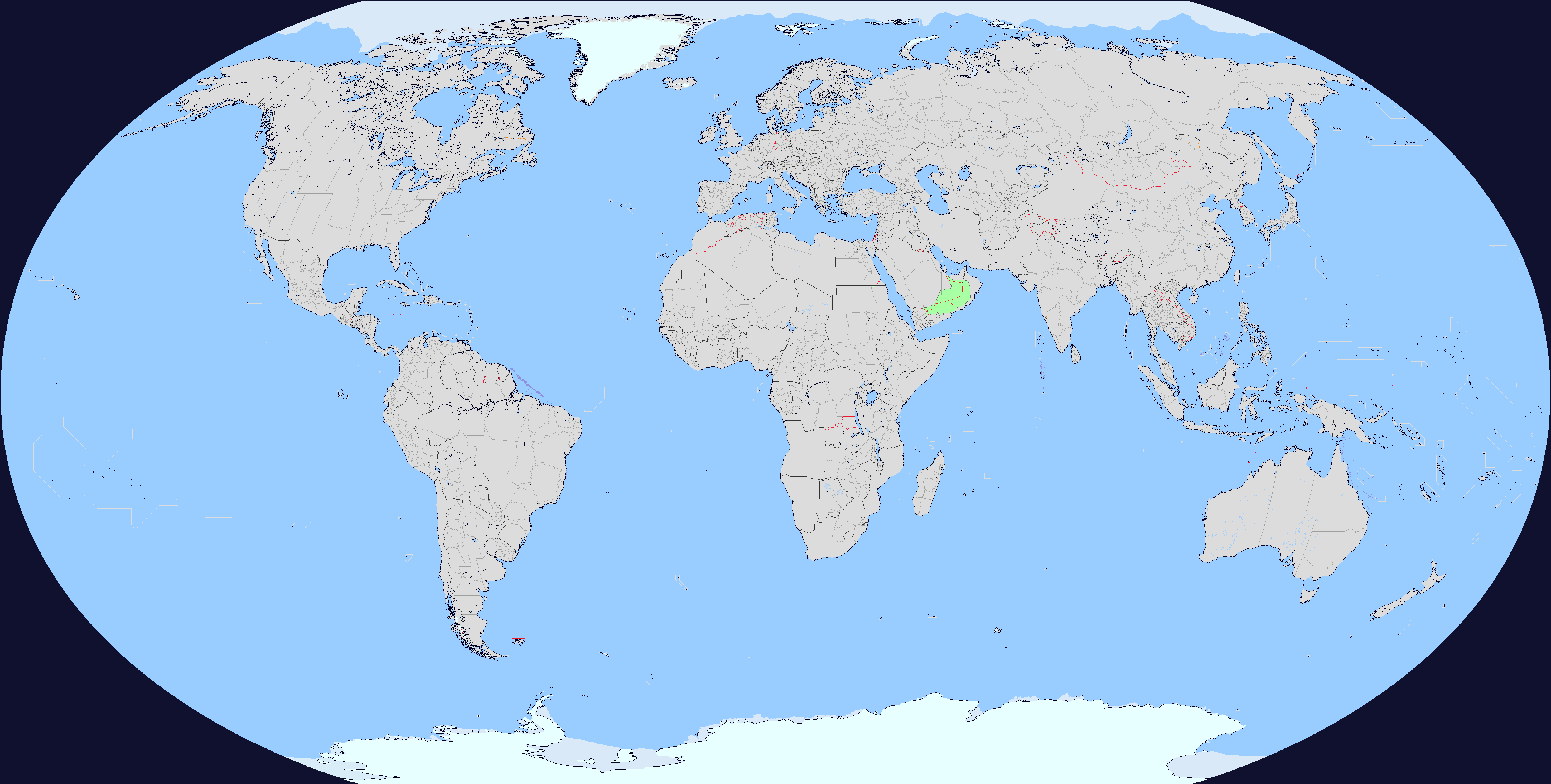 Plain Map Of World
