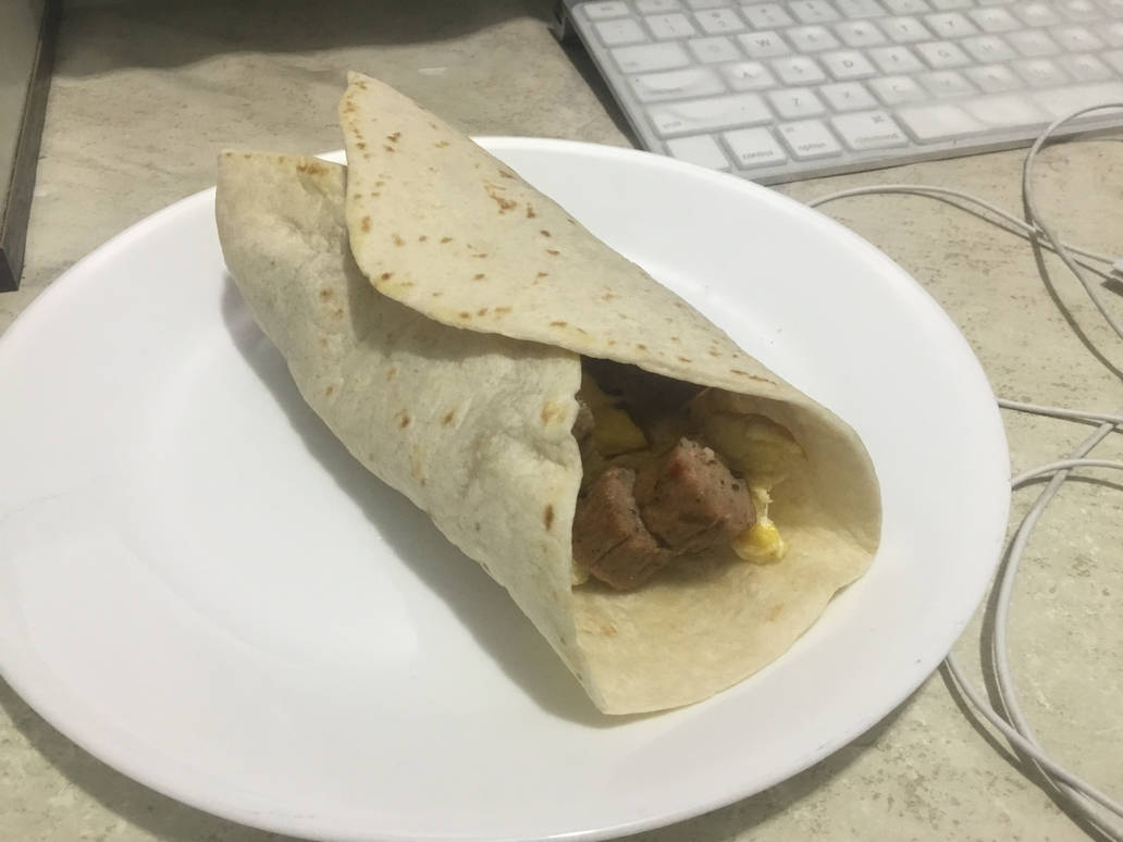 My Sausage, Egg, And Cheese Breakfast Burrito by Hubfanlover678 on