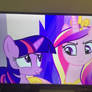 Twilight Sparkle And Princess Cadance Smiling