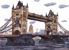 Tower Bridge in London Ink