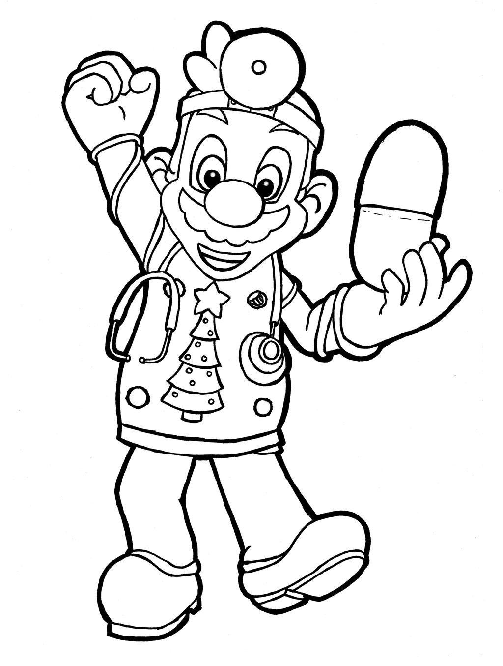 Christmas Dr Mario - coloring page by MoonyMina on DeviantArt