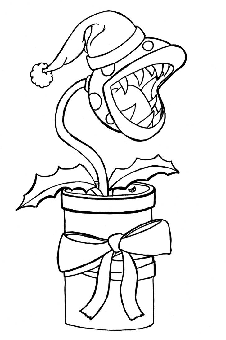 Christmas Piranha Plant coloring page by MoonyMina on DeviantArt