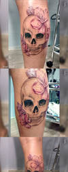 Skull and Flowers: tattoo by Fgore