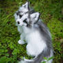 Sold! Handmade Poseable toy Arctic Marble Fox