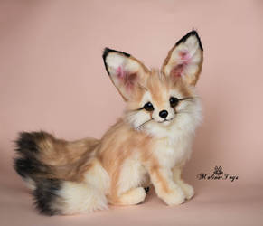 Poseable toy commission fennec fox with three tail