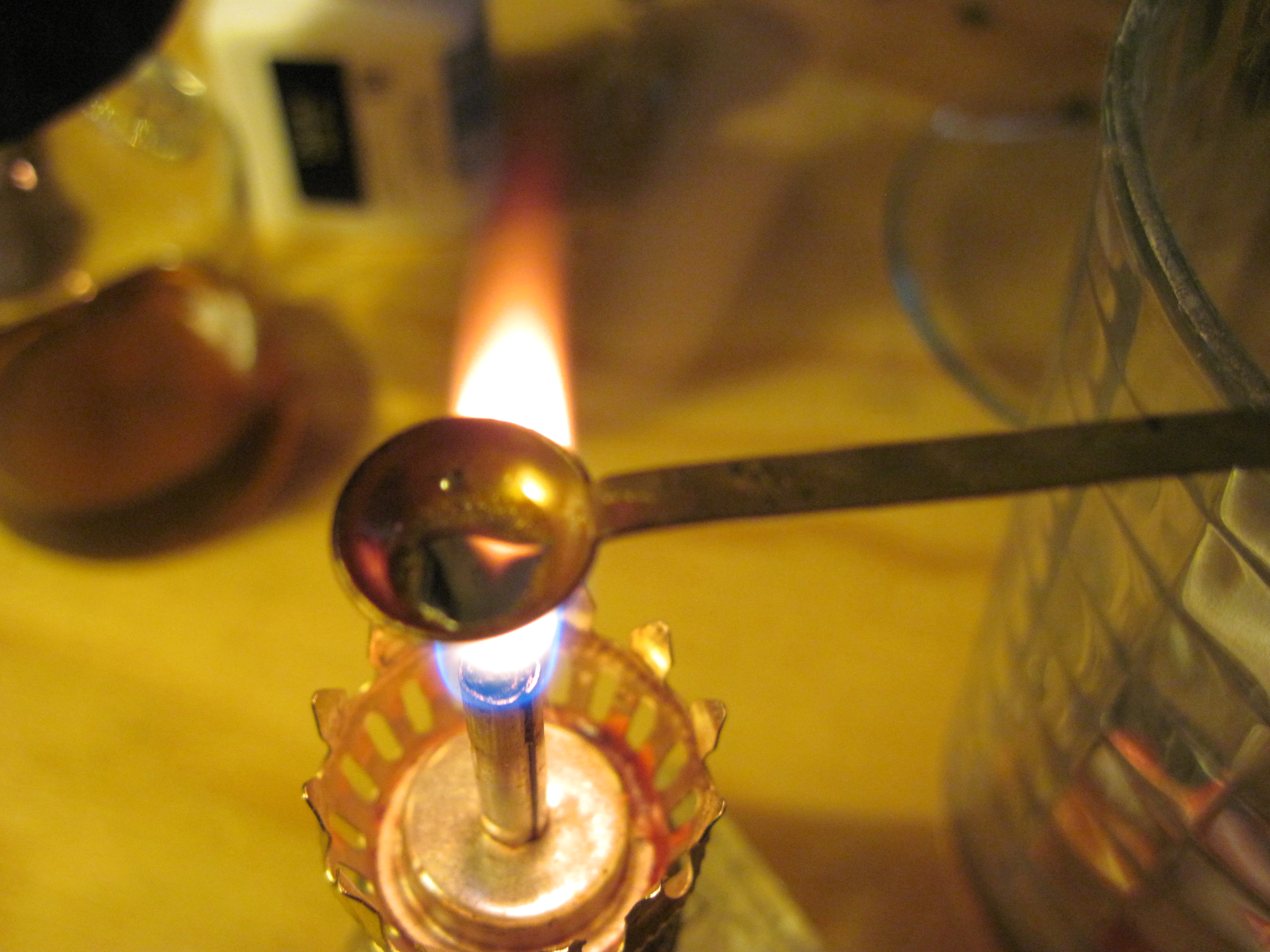 In my room over an oil lamp