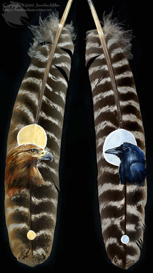 Golden eagle and Raven feather