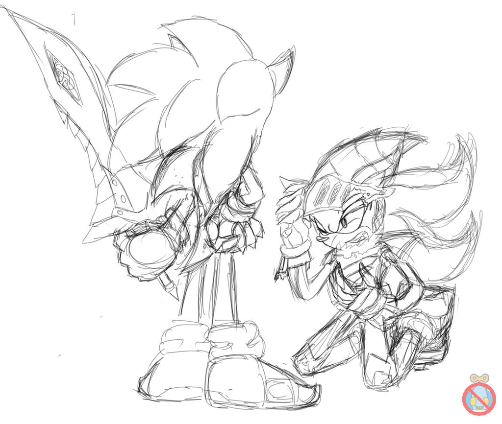 Sonic and Lancelot sketch