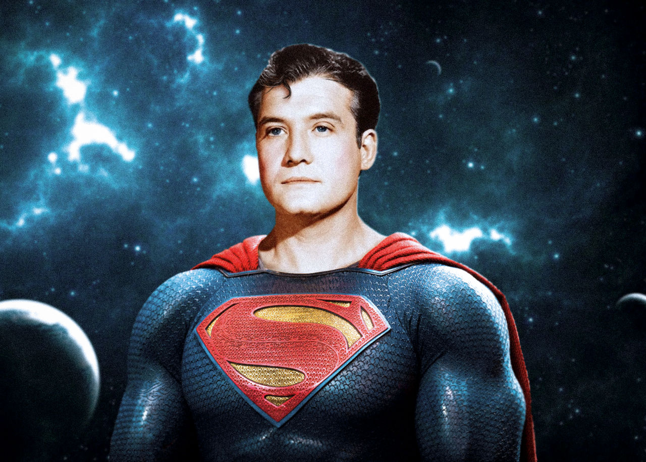 George Reeves Colorized George Reeves Superman Remastered by JSComicArt on DeviantArt