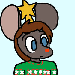 Festively decorated mouse