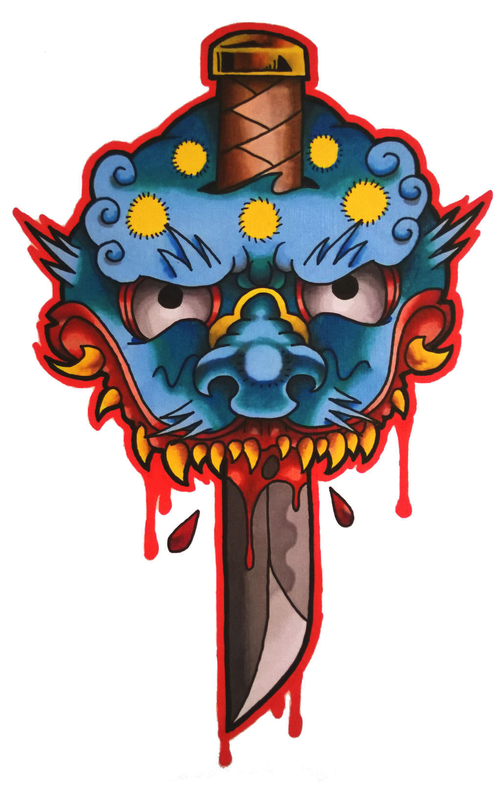 Japanese Mask tattoo design