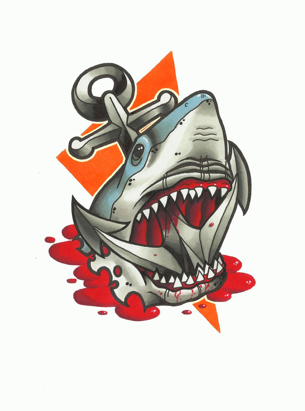 Shark and Anchor Tattoo Design by funktgreen on DeviantArt