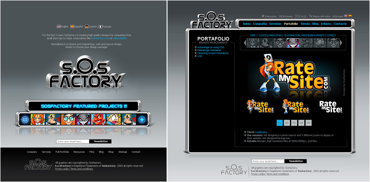 Web design: SOSFactory V3