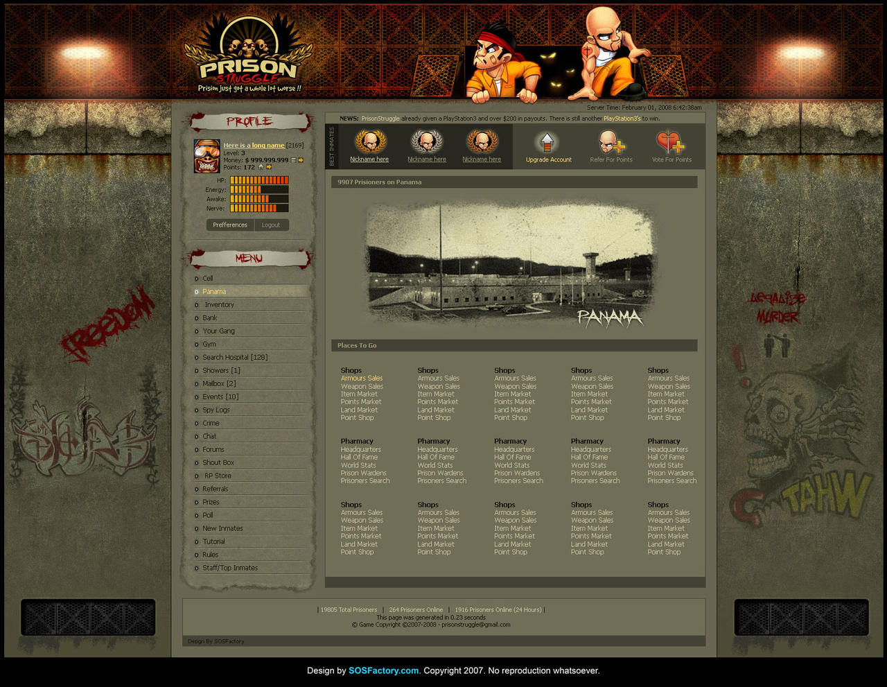 Web design: Prissonstrugle