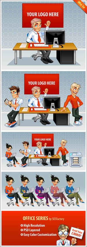 Stock design: Office illustration