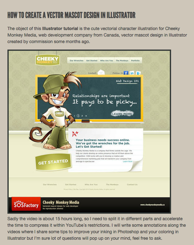 How to create a vector mascot design Illustrator by SOSFactory on ...