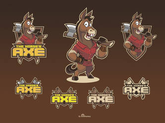 The Horse's Axe cartoon logo design