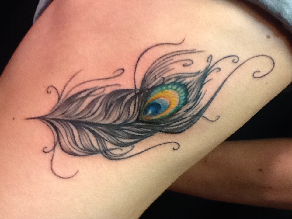 Gogue styled peacock feather tattoo by Zeek911 on DeviantArt
